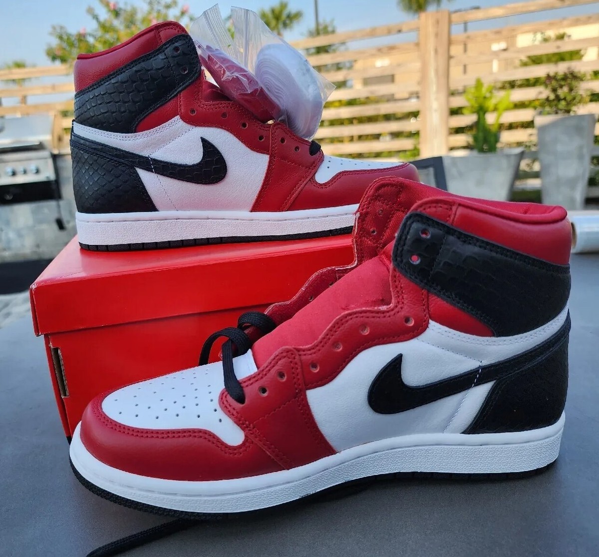 Men's Nike Air Jordan 1 OG Retro High Satin Snake Chicago W7/M5.5