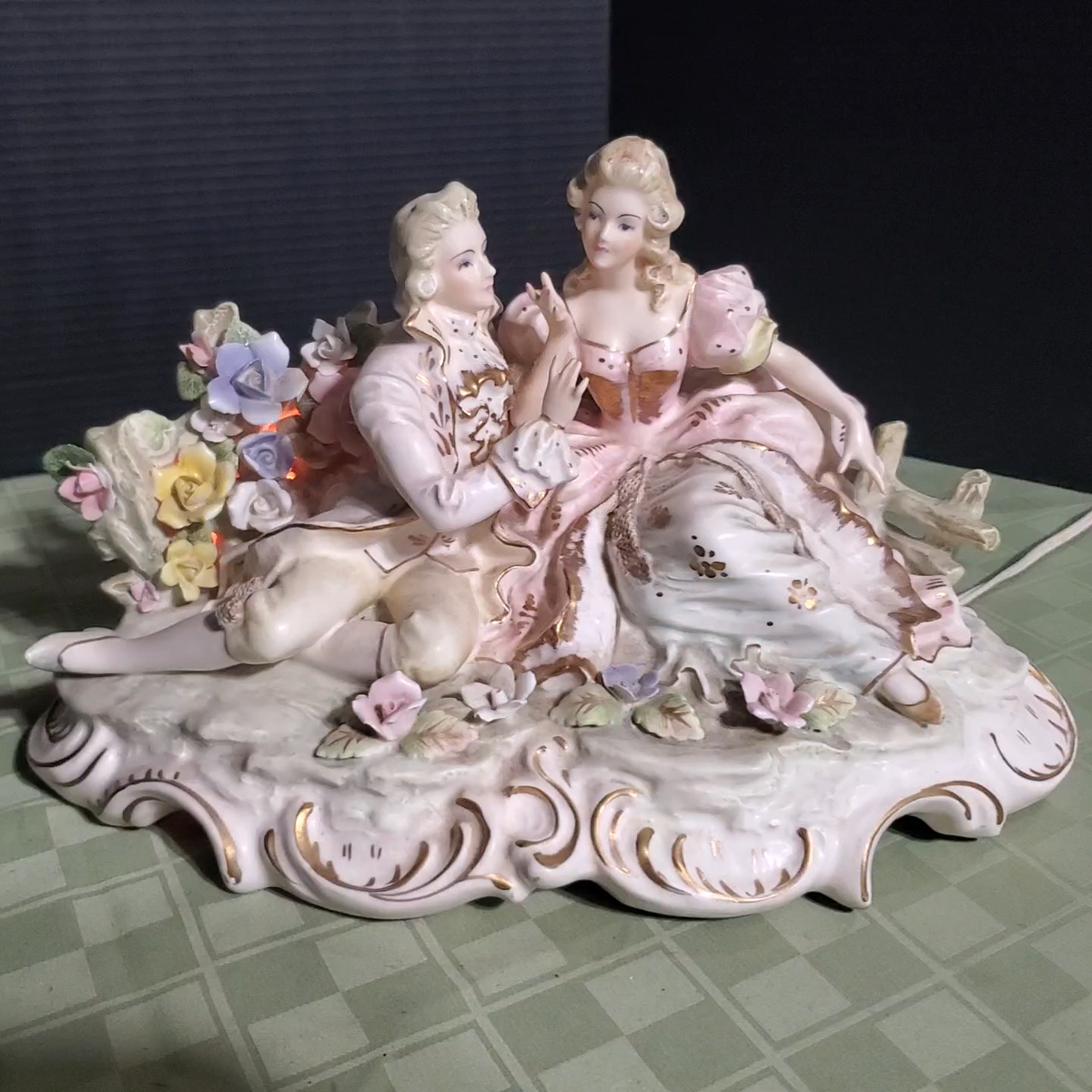Lenwile Ardalt Victorian Couple Vintage Figurine Porcelain Lamp