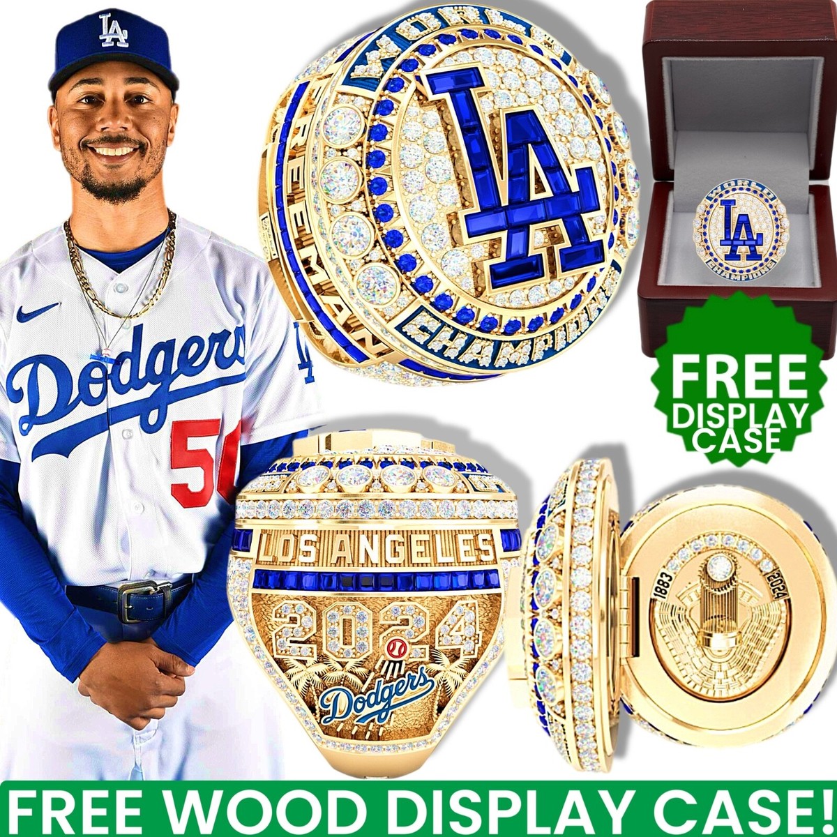 2024 MOOKIE BETTS LA LOS ANGELES DODGERS WORLD SERIES CHAMPIONSHIP