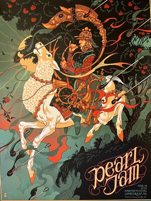 PEARL JAM VERY RARE AP AUTOGRAPHED CONCERT POSTER LANDGRAAF NL