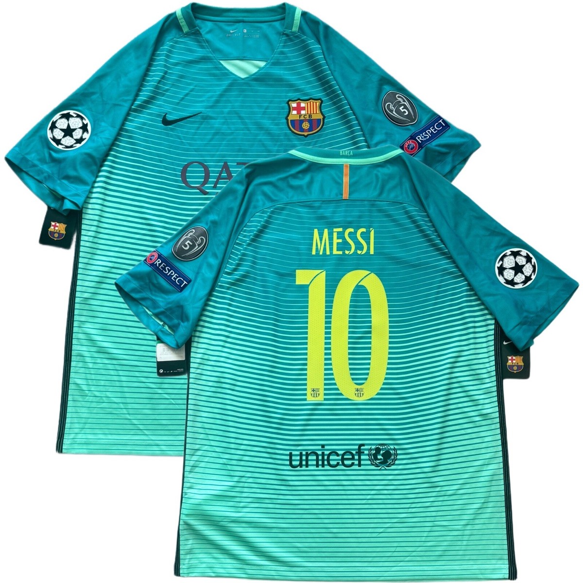 2016/17 Barcelona Third Jersey #10 Messi XL Nike Champions League