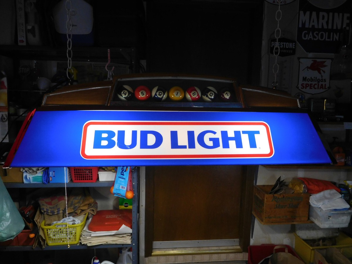Vintage Bud Light Pool Table Light Sign, dated 1988 | eBay