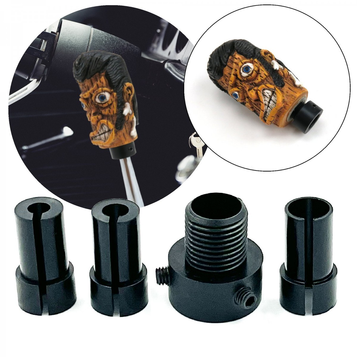 Universal Shift Knob Adapter with Set Screws For Thread-less Shift