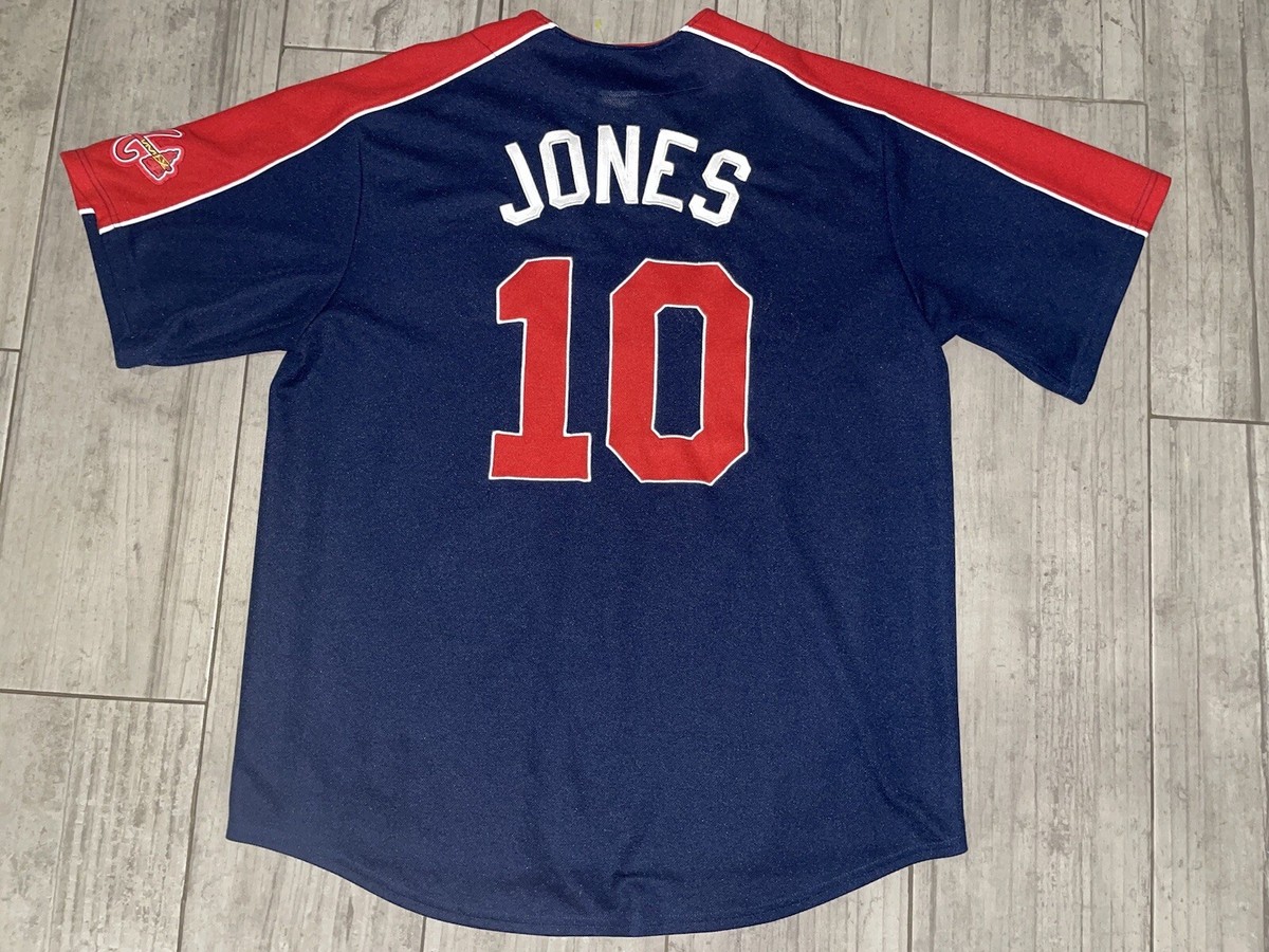 Atlanta Braves Chipper Jones #10 MLB Stitched Jersey Sz Large