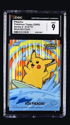 2000 TOPPS POKEMON TV ANIMATION SER 2 STICK-ONS #8 PIKACHU CGC 9