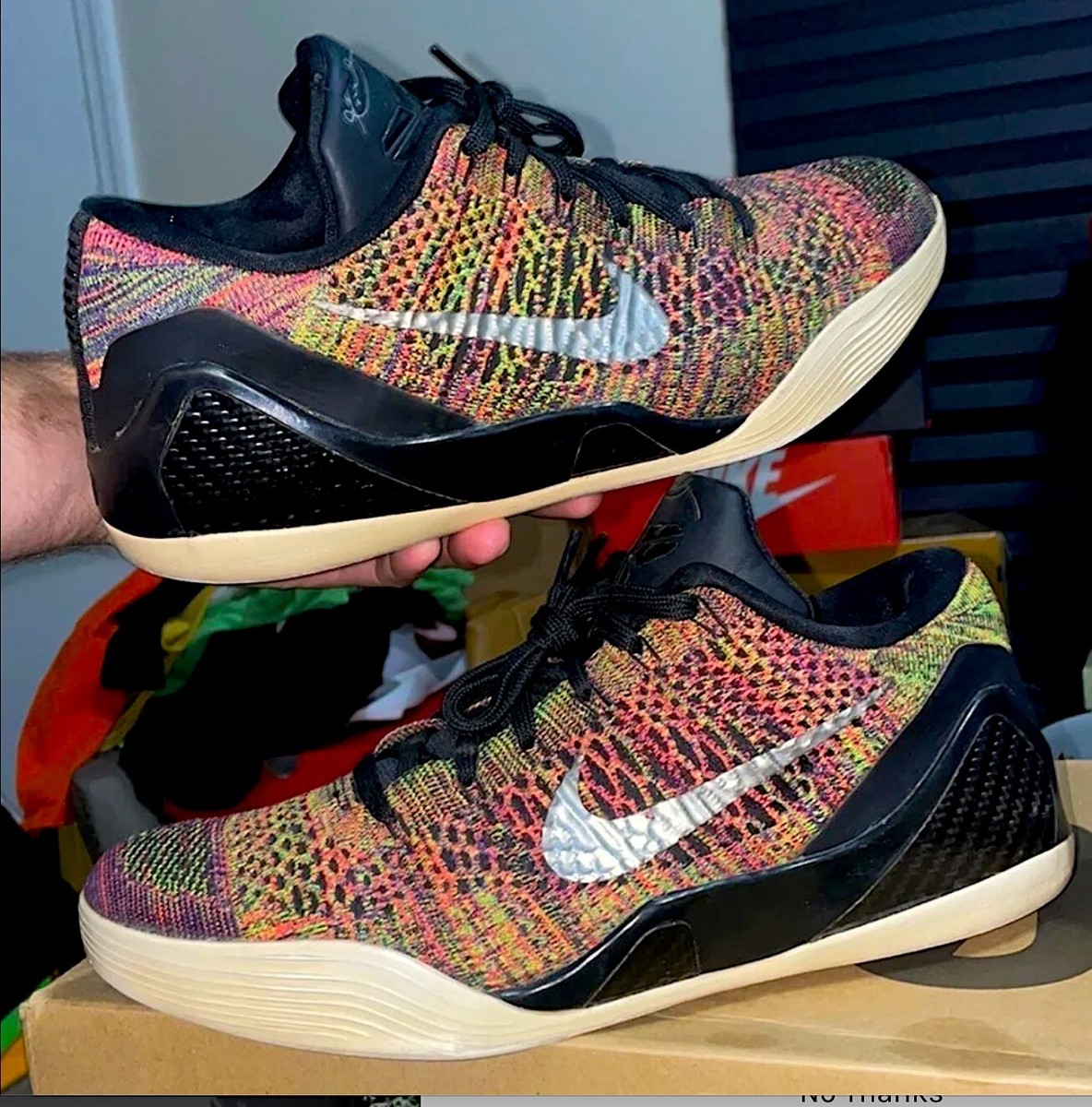 Nike Kobe 9 IX ELITE LOW NIKE ID 677992-995 MULTICOLOR FLY KNIT