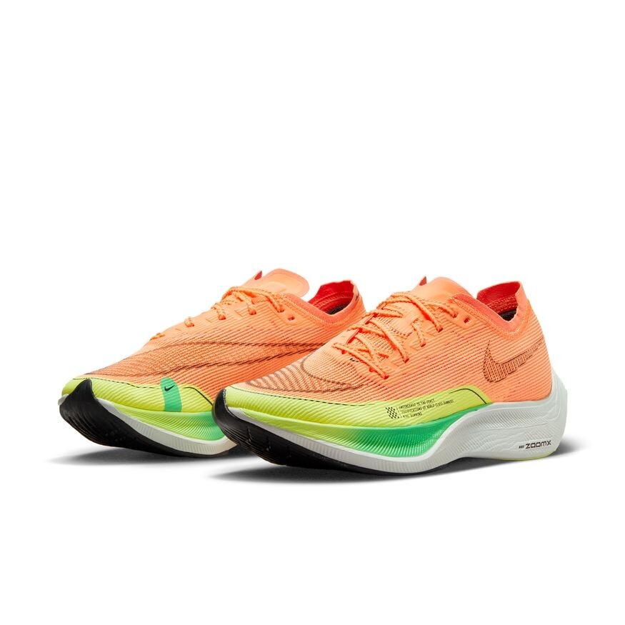 Nike ZoomX Vaporfly Next% 2 Orange-Green Running Shoes Size 6.5 US
