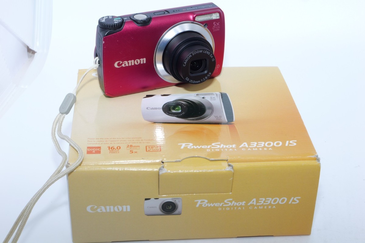 Canon PowerShot A3500 IS 16.0MP Digital Camera - Red for sale
