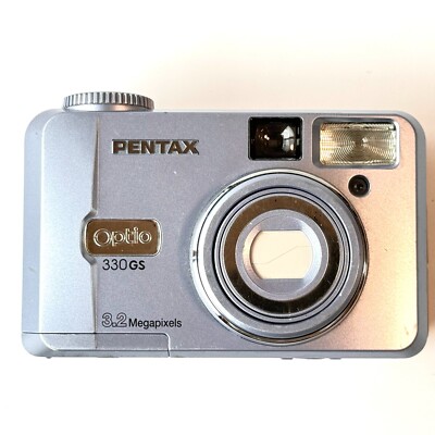 Pentax Old 2002 Compact Digital Camera Optio 330GS Blue 3.2MP From