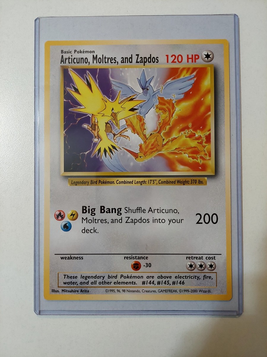Pokemon Legendary Birds Articuno Moltres Zapdos RARE Jumbo Card