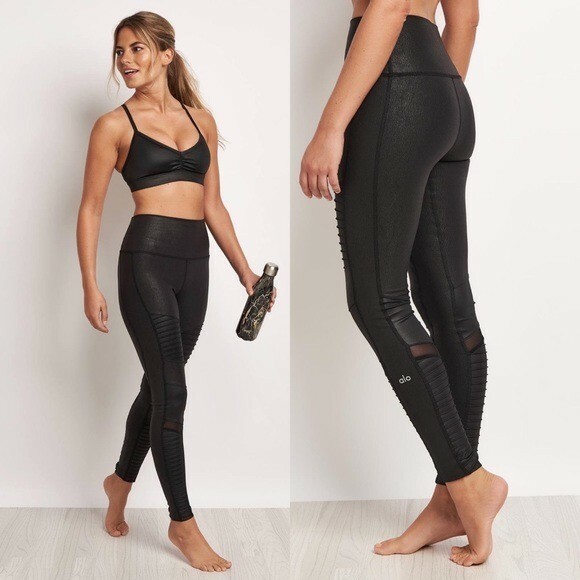 Alo Yoga High Waist Moto Performance Leather Legging XS | eBay