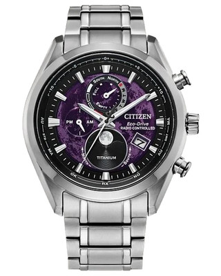 Citizen Eco-Drive Radio-Controlled Moonphase Titanium Men's Watch