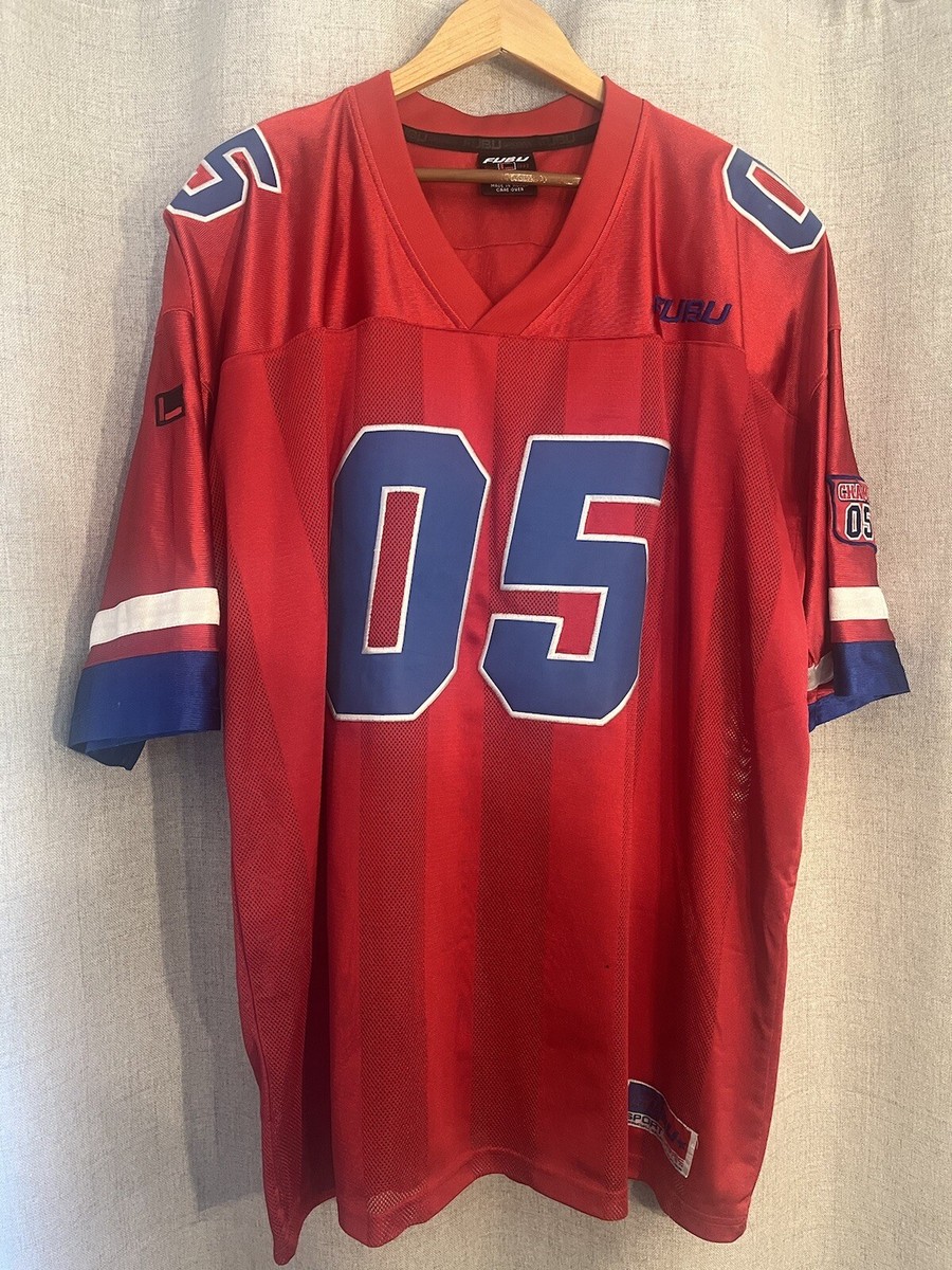 Vintage 2XL FUBU 05 Football Jersey Blue Red A RARE | eBay