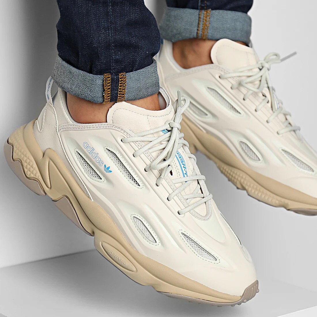 Adidas Originals Mens Ozweego Celox Beige Casual Shoes GX1866 Size