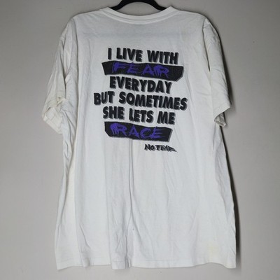 Vintage 90s NO FEAR T-Shirt White Size 2XL Single Stitch USA Made