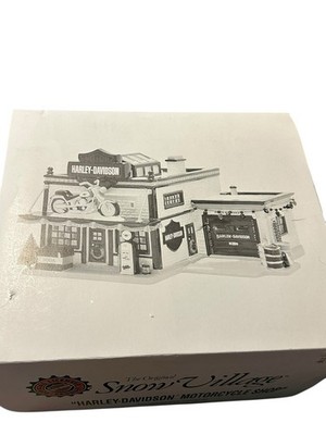Department 56 Harley Davidson Motorcycle Shop Snow Village 54886