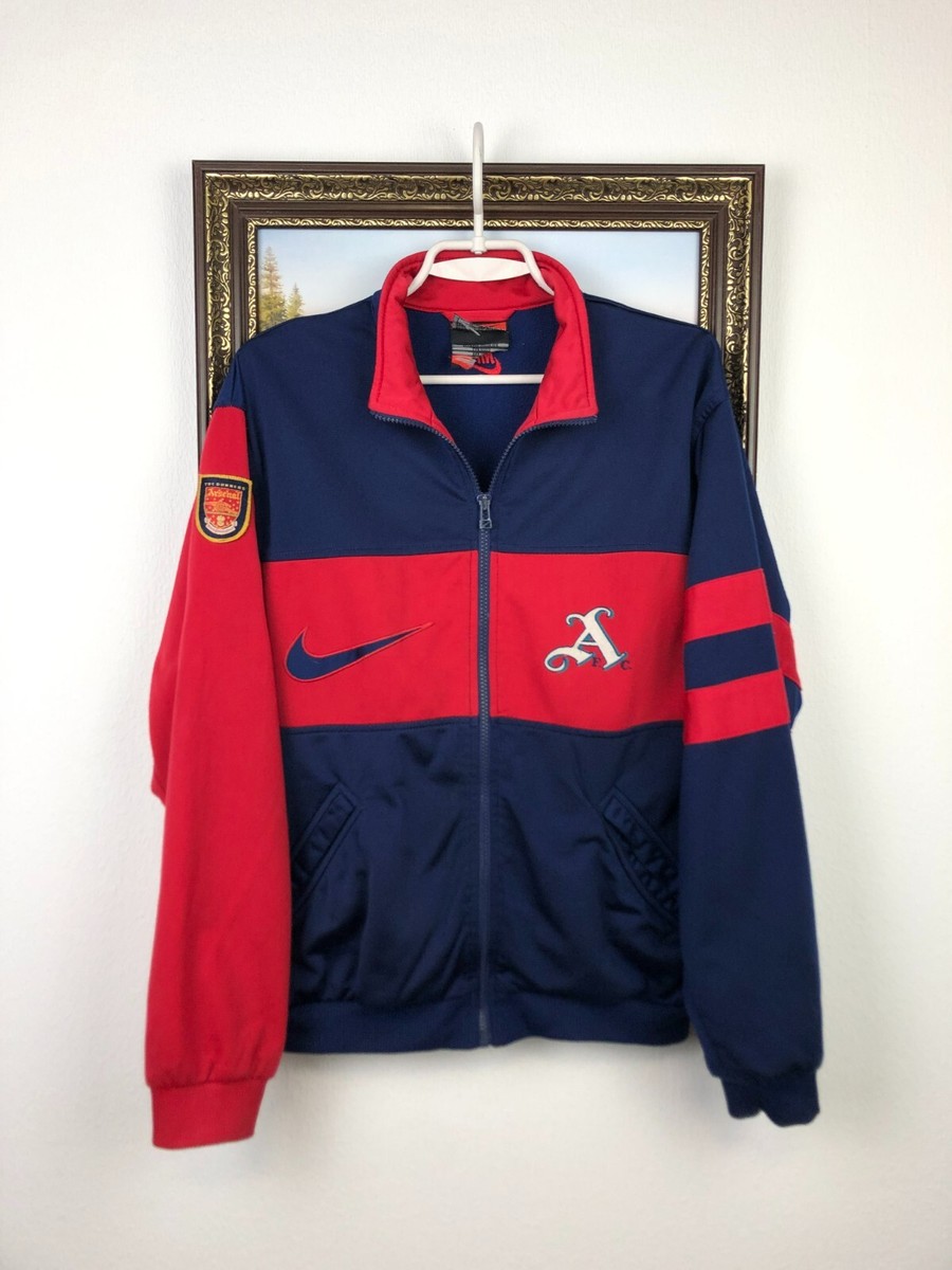 Vintage 90's Nike Arsenal Football Jacket Soccer Track Top Mens