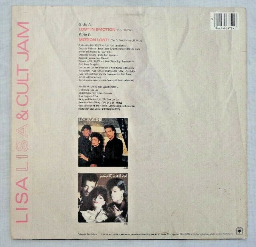 Lis Lisa & Cult Jam Lost In Emotion 1987 44-06872 Carrollton 1-A/1