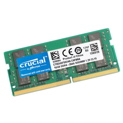 Crucial DDR4 32GB KIT 2 x 16GB 2666 MHz PC4-21300 SODIMM 260-Pin