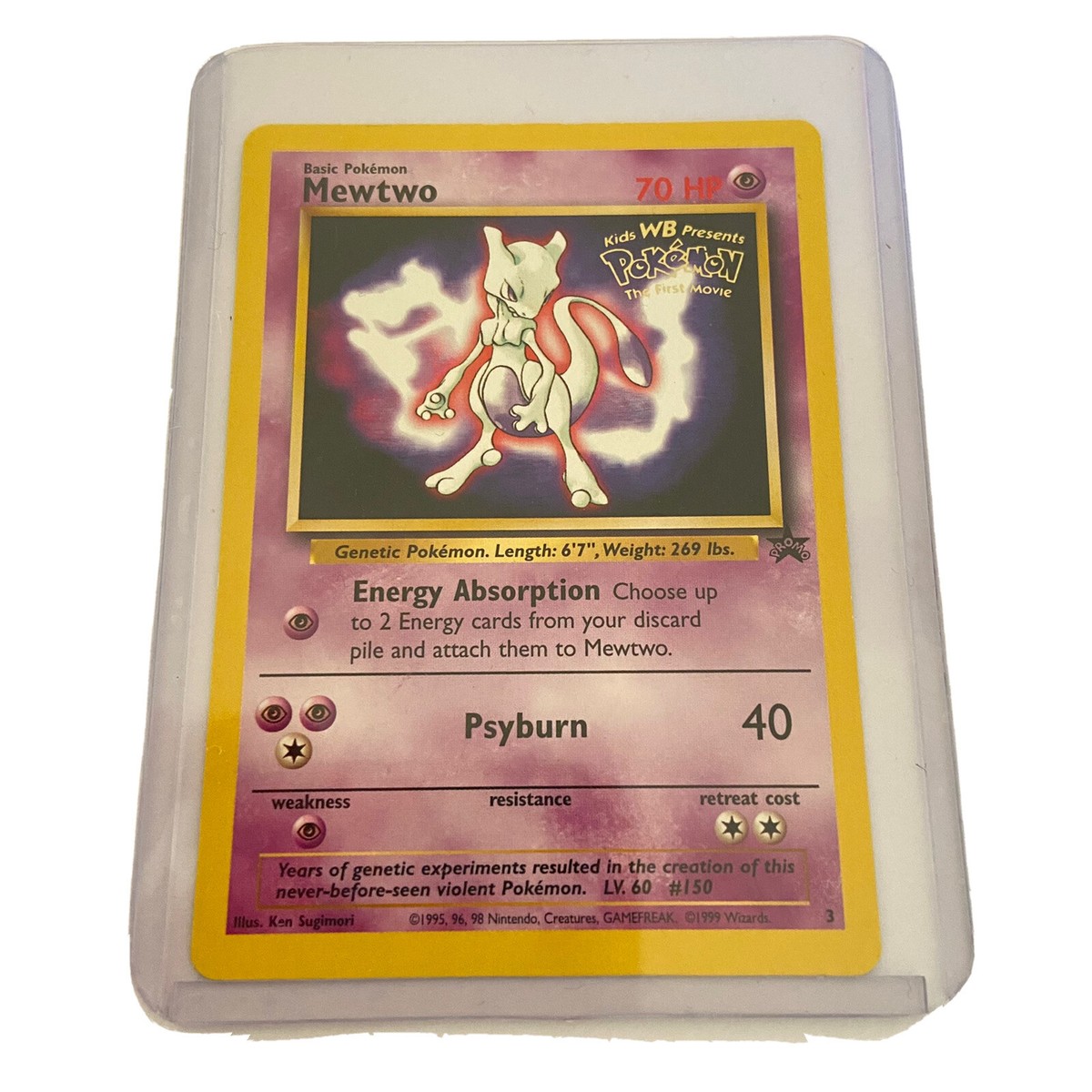 MEWTWO Movie Promo 1999 Pokemon Card #3 Black Star Gem Mint Rare