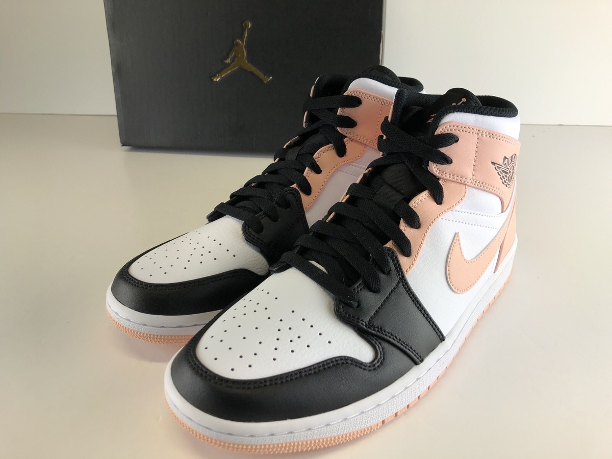 Jordan 1 Men's Size 10 Mid Crimson Tint White/Arctic Orange-Black