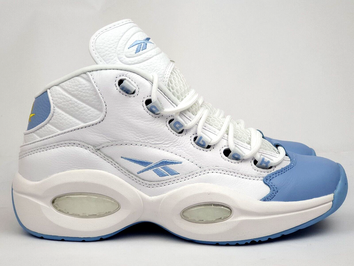 REEBOK Question Mid IVERSON Denver Nuggets 'White Blue' New (US9