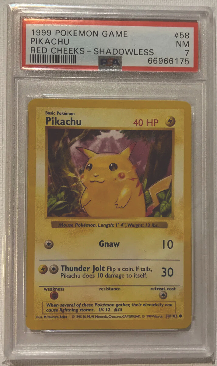 Pokémon Card 💛 GRADED 💛 PIKACHU 💛ERROR CARD 💛 RED CHEEKS 💛 | eBay