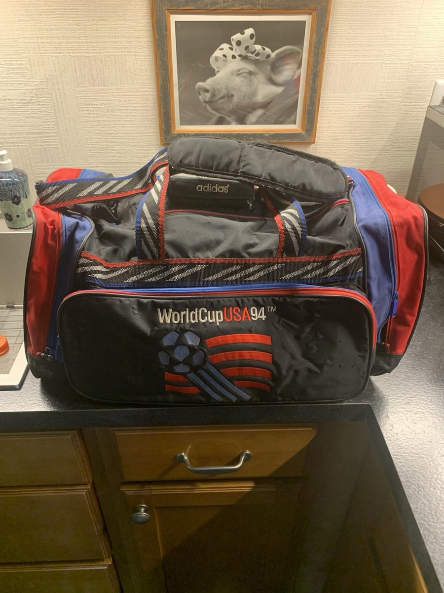 World Cup USA 1994 Duffle Bag Black Blue Red Embroidered Soccer