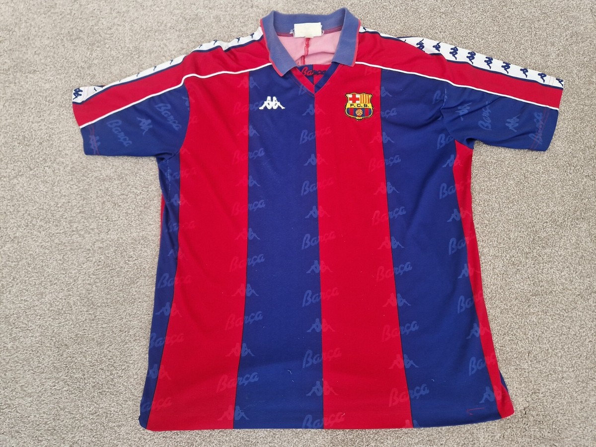VINTAGE FC BARCELONA 1992-1995 XL MENS HOME FOOTBALL SHIRT KAPPA