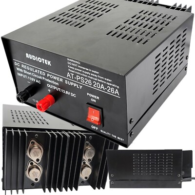 AT-PS26 13.8V 26A amp Heavy Duty DC Regulated Power Supply Grade