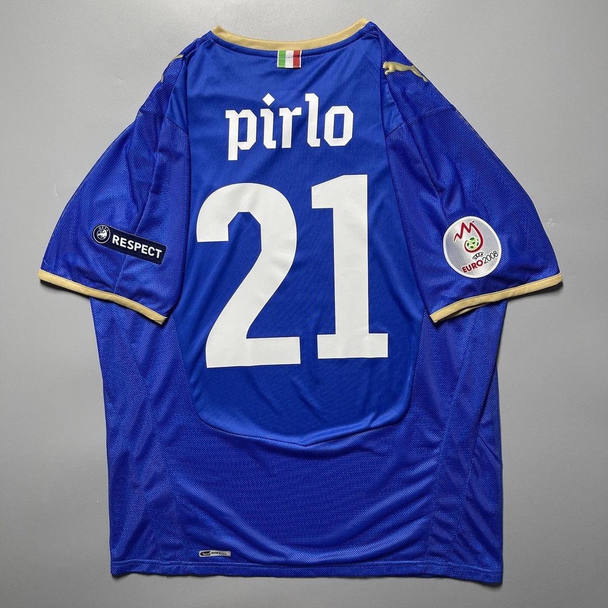 ITALY PUMA 2008 EURO FOOTBALL SOCCER HOME JERSEY #21 PIRLO SIZE “L