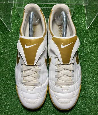 VNDS 2007 Nike Tiempo IC Legend II White Gold R10 Ronaldinho