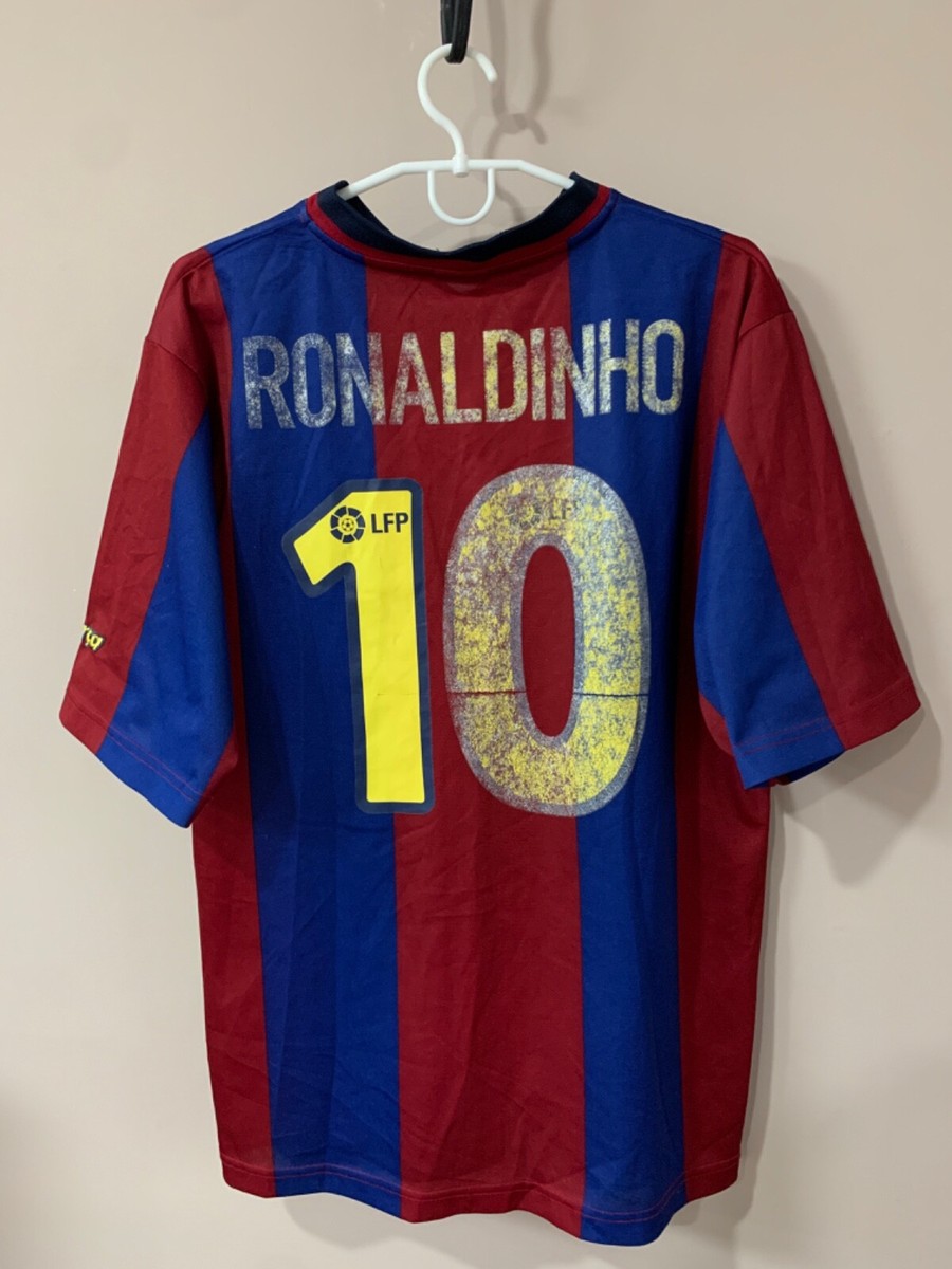Barcelona 1998/99 Home Football Shirt Nike Vintage RONALDINHO #10
