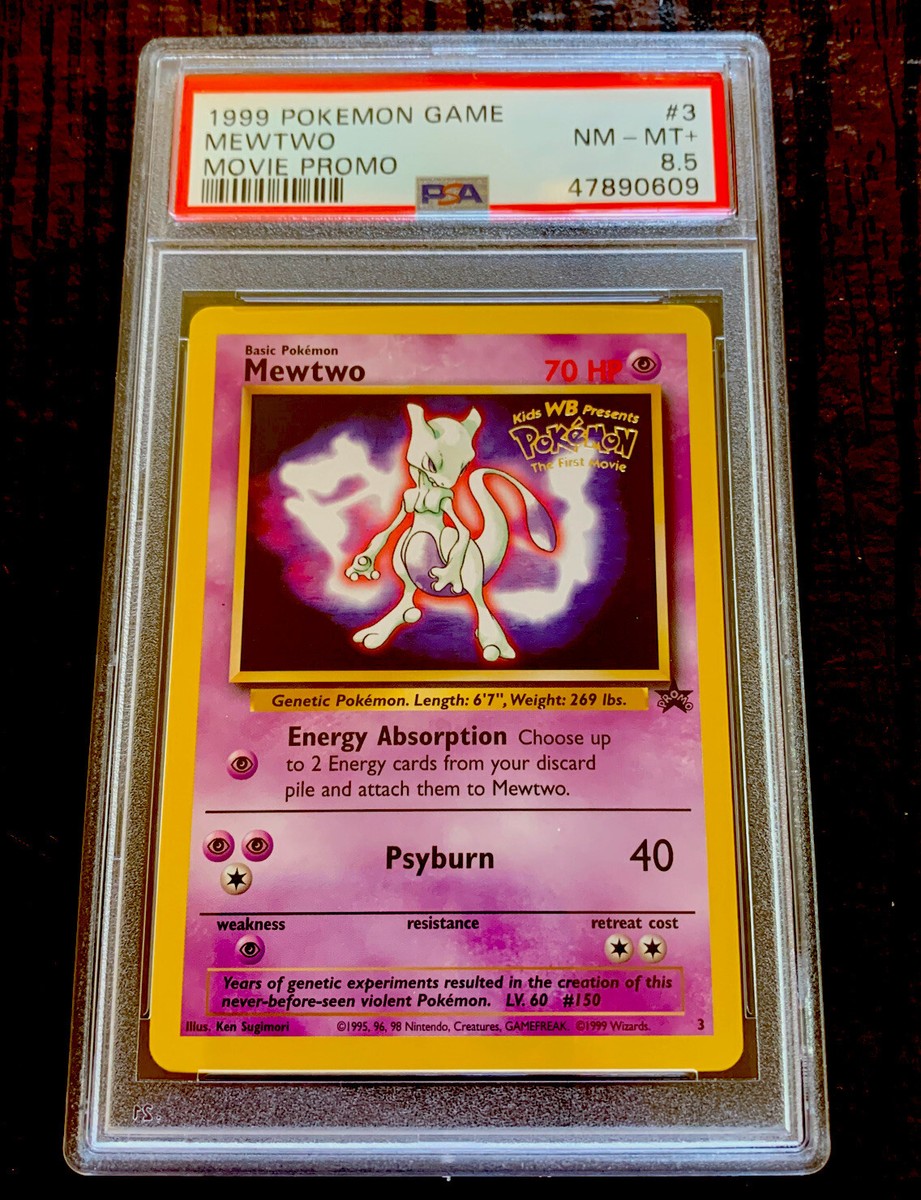 1999 POKEMON MOVIE MEWTWO BLACK STAR PROMO # 3 - PSA 8.5 NM/MINT+
