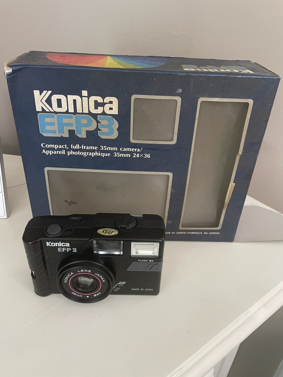 Vintage Rare Konica EFP3 36mm Point Shoot Film Camera W/ Case