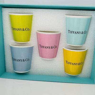 Tiffany 5 Set Colored Paper Coffee Cup Everyday Objects Blue Pink