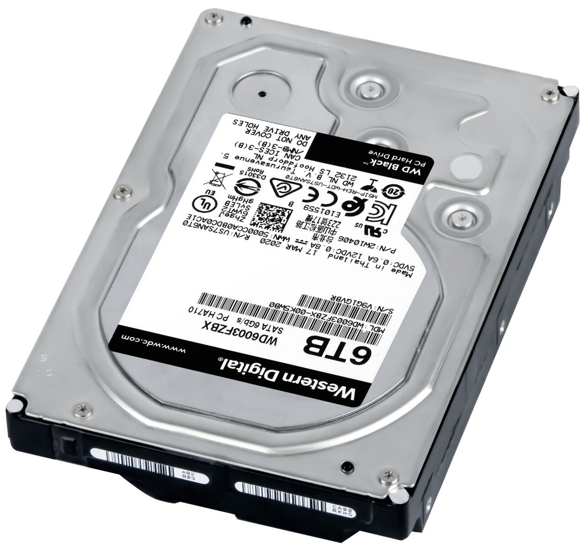 FESTPLATTE WD BLACK WD6003FZBX PC HA710 6TB 7.2K 256MB SATA III