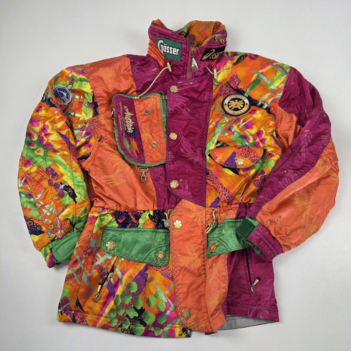 Vintage Asics Austria Ski Team Jacket Womens Medium Colorblock