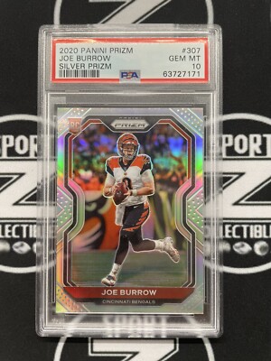 Joe Burrow 2020 Panini Prizm SILVER Rookie PSA 10 GEM MT #307 RC