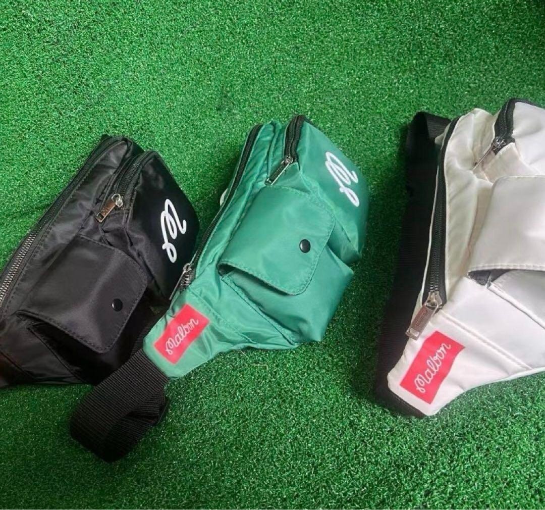 Malbon Golf Belted Waist Pouch Waist Bag With Shoulder New White