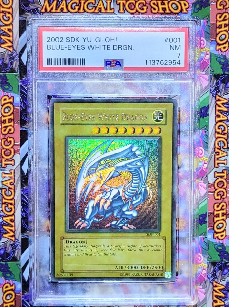 Yugioh Blue-Eyes White Dragon SDK-001 Ultra Rare Faded PSA NM | eBay