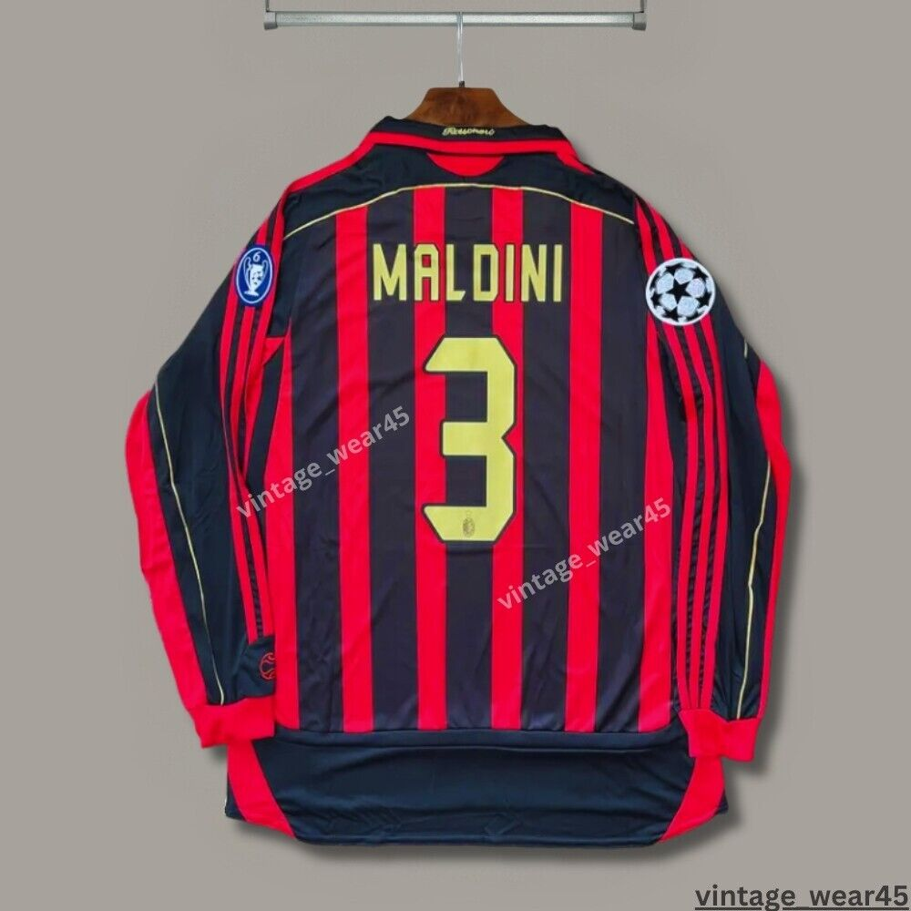 MALDINI #3 AC Milan Jersey 2006/2007 Long Sleeve Retro Vintage