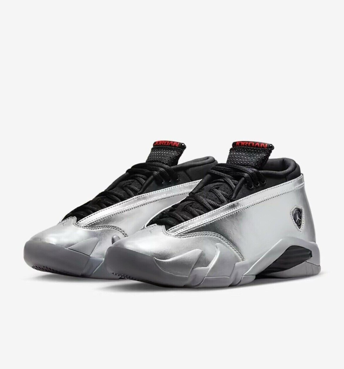 Air Jordan 14 Retro Low Women's Size 7.5 Metallic Silver/Fire Red