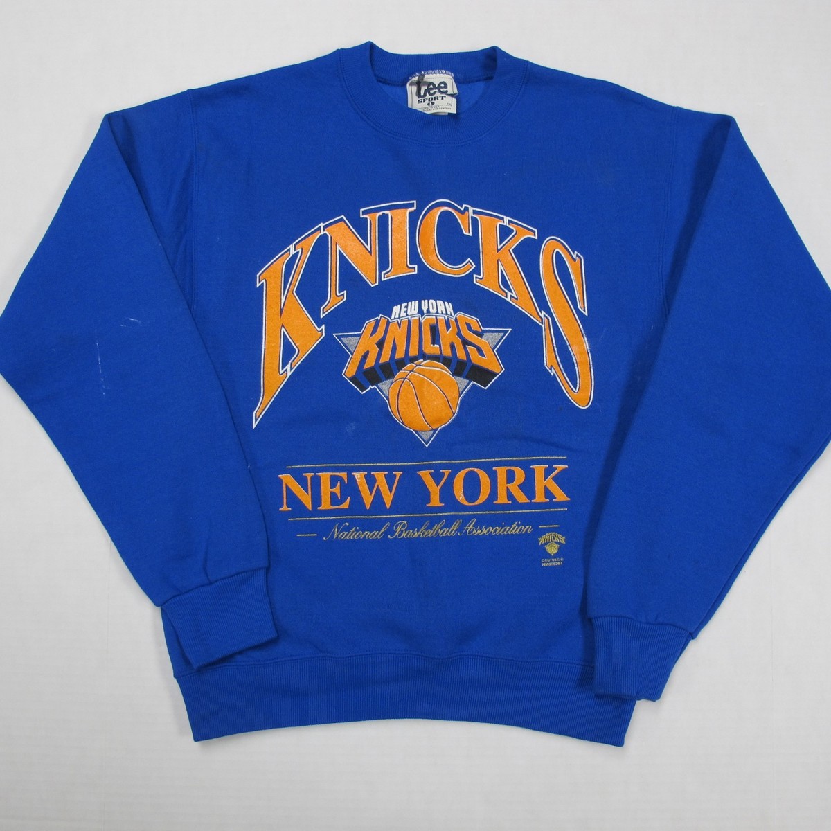 Vintage New York Knicks Lee Sweatshirt KIDS XL Blue Made Usa Nba