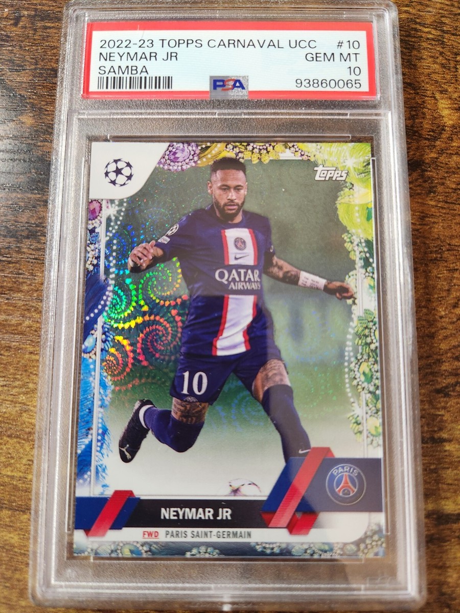 2022-23 Topps Carnaval Neymar Jr. Green Samba 46/75 PSA 10 Gem
