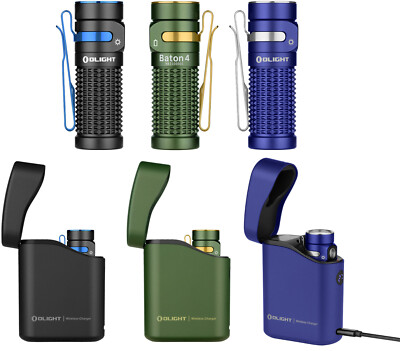 Olight Baton 4 Premium Rechargeable Flashlight w/Charging Case