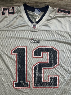 Vintage Tom Brady SILVER Jersey NFL New England Patriots Reebok