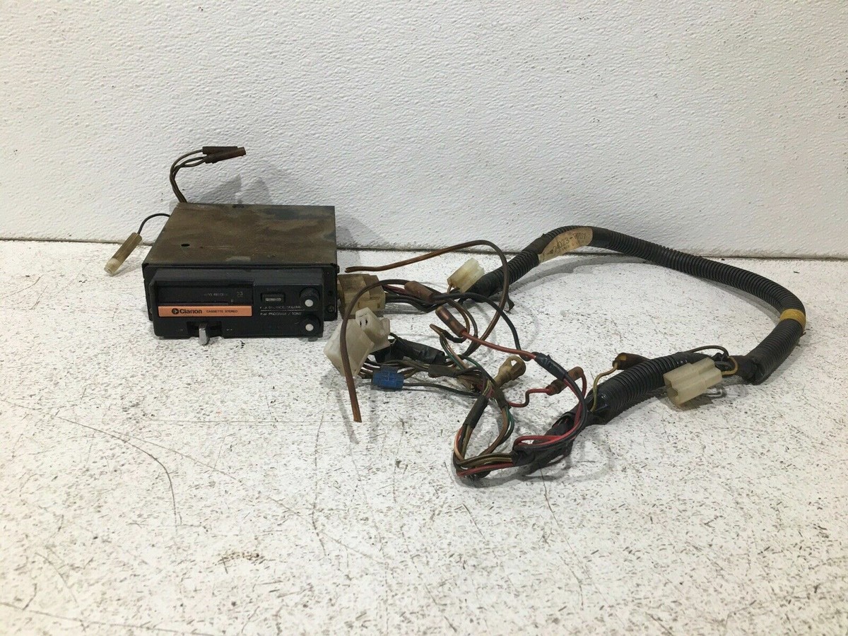 1979-1983 datsun 280zx cassette radio receiver clarion w/harness