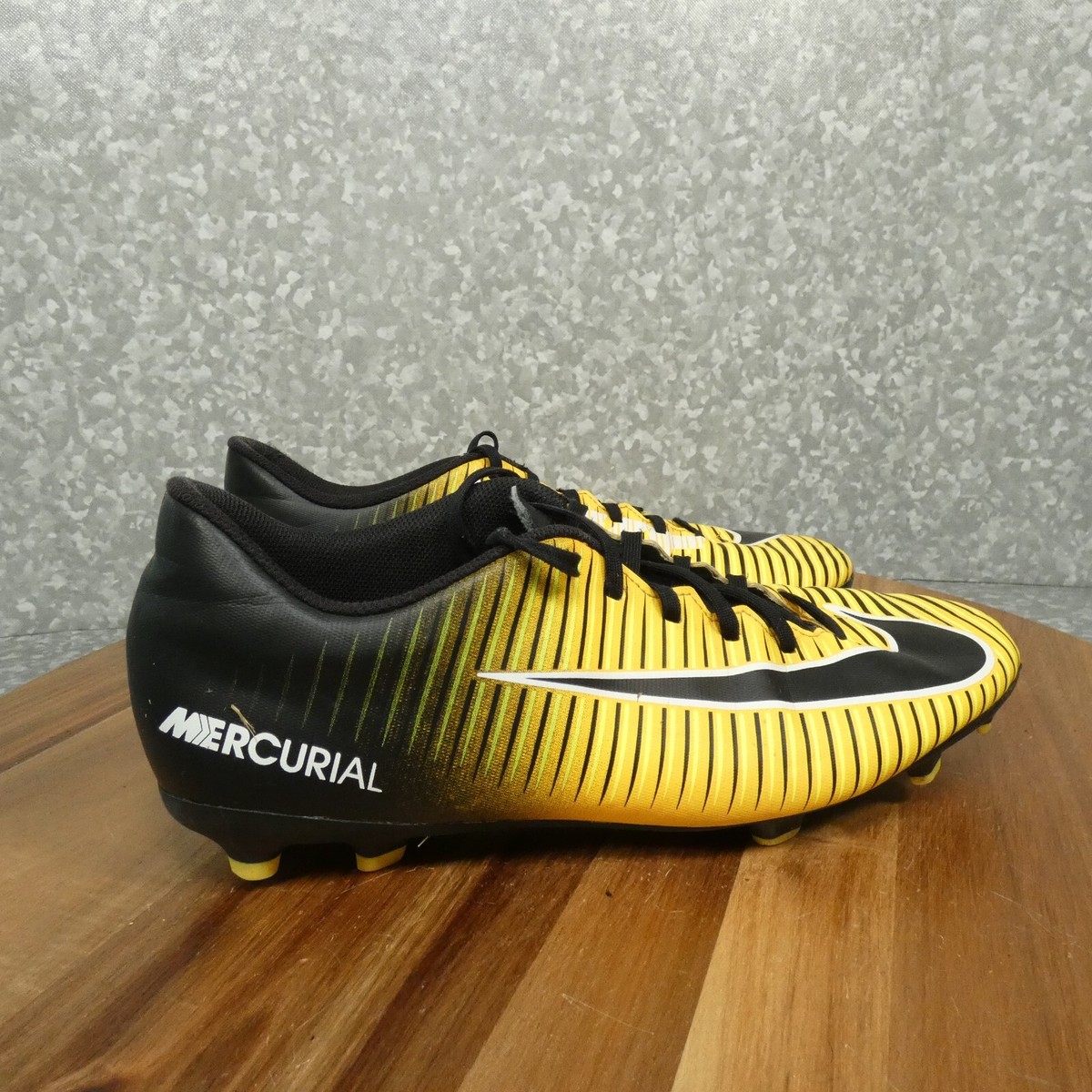 Nike Mercurial Vortex III FG Mens 11.5 Black Neon Yellow Soccer