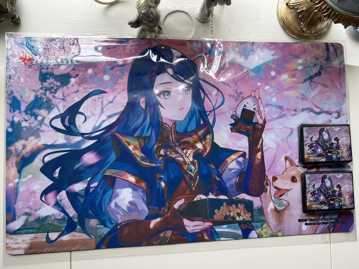 MTG Narset cherry blossoms viewing Playmat & 100 Sleeves FUZICHOCO